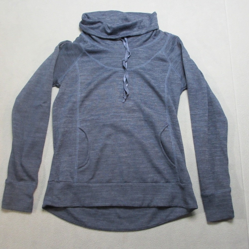 Kuhl Sweater Womens Small Blue Lea Thumbholes Navy Outerwear Hiking Cowl Neck